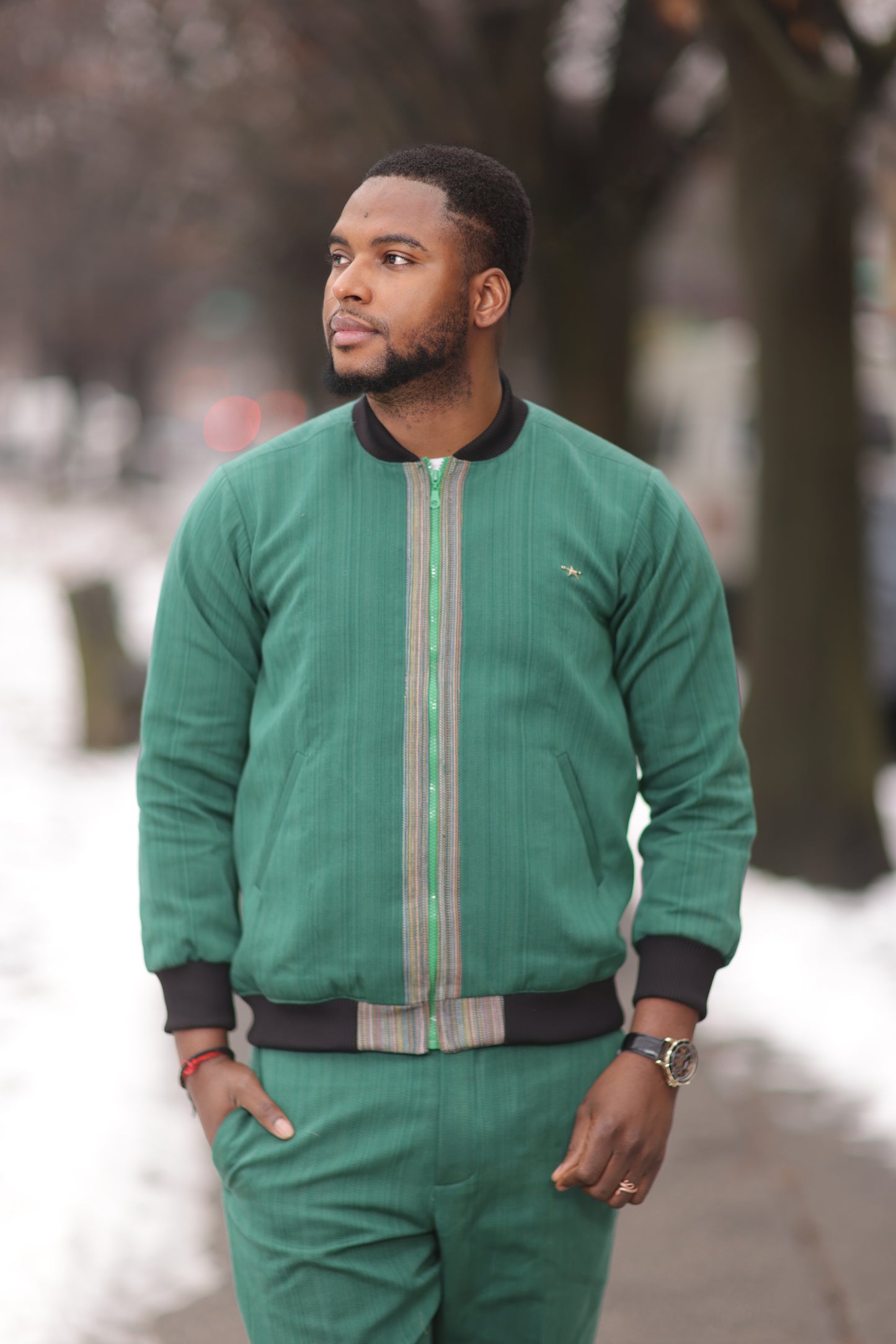 The "Urban Emerald” Set - Coordinated Bomber & Trouser